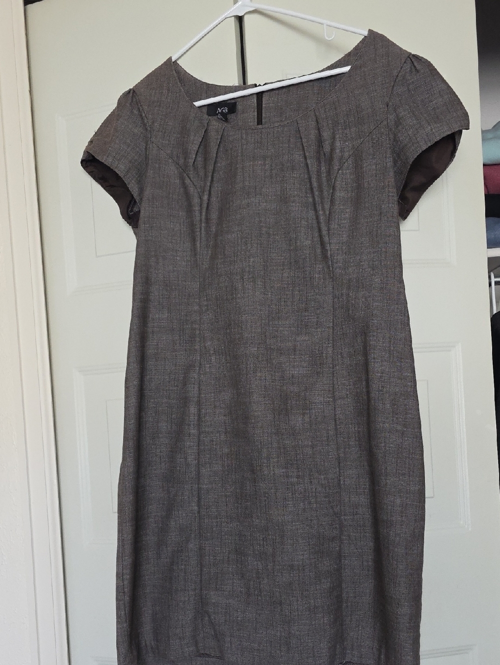 AGB Gray-Brown Midi Sheath Dress